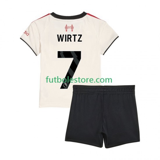 Segunda Equipación del Liverpool Florian Wirtz 7 2025-2026 Manga Corta para Niño (Camiseta y pantalón)