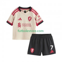 Segunda Equipación del Liverpool Florian Wirtz 7 2025-2026 Manga Corta para Niño (Camiseta y pantalón)
