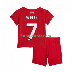 Primera Equipación del Liverpool Florian Wirtz 7 2025-2026 Manga Corta para Niño (Camiseta y pantalón)
