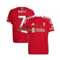Primera Equipación del Liverpool Florian Wirtz 7 2025-2026 Manga Corta para Hombre