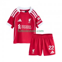 Primera Equipación del Liverpool Hugo Ekitike 22 2025-2026 Manga Corta para Niño (Camiseta y pantalón)