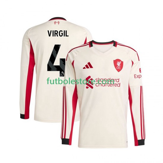 Segunda Equipación del Liverpool Virgil van Dijk 4 2025-2026 ML para Hombre