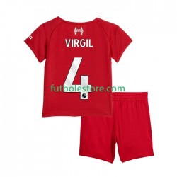 Primera Equipación del Liverpool Virgil van Dijk 4 2025-2026 Manga Corta para Niño (Camiseta y pantalón)