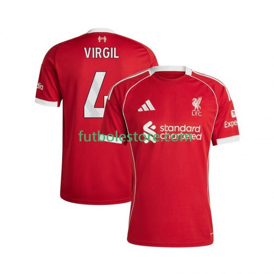 Primera Equipación del Liverpool Virgil van Dijk 4 2025-2026 Manga Corta para Hombre