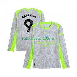 Tercera Equipación del Manchester City Erling Haaland 9 2025-2026 ML para Hombre