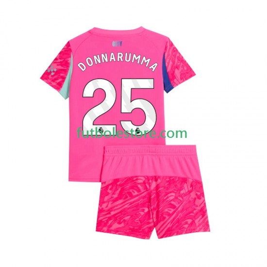 Segunda Equipación del Manchester City Portero Gianluigi Donnarumma 25 2025-2026 Manga Corta para Niño (Camiseta y pantalón)