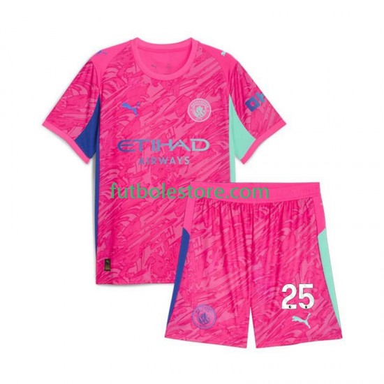 Segunda Equipación del Manchester City Portero Gianluigi Donnarumma 25 2025-2026 Manga Corta para Niño (Camiseta y pantalón)