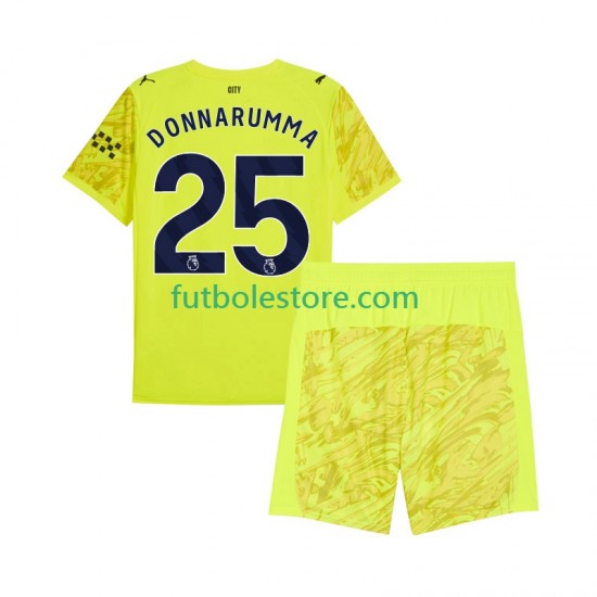Tercera Equipación del Manchester City Portero Gianluigi Donnarumma 25 2025-2026 Manga Corta para Niño (Camiseta y pantalón)