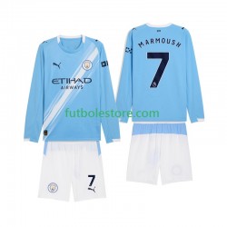 Primera Equipación del Manchester City Omar Marmoush 7 2025-2026 ML para Niño (Camiseta y pantalón)