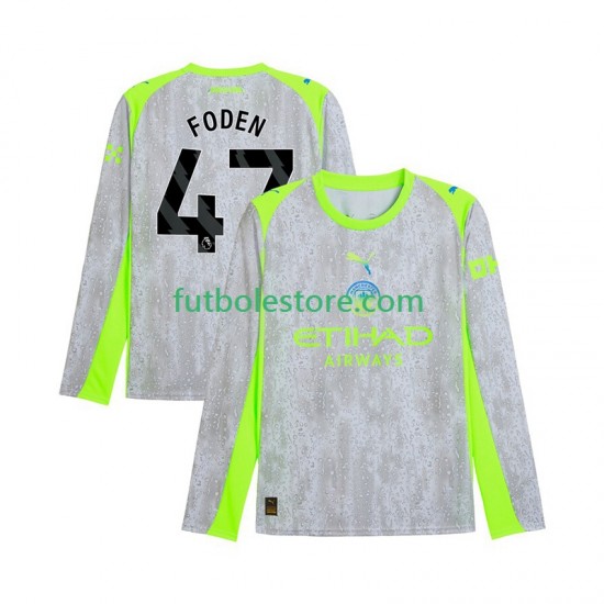 Tercera Equipación del Manchester City Phil Foden 47 2025-2026 ML para Hombre