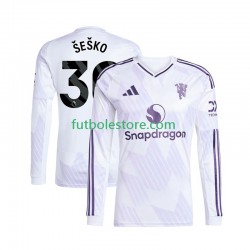 Segunda Equipación del Manchester United Benjamin Sesko 30 2025-2026 ML para Hombre