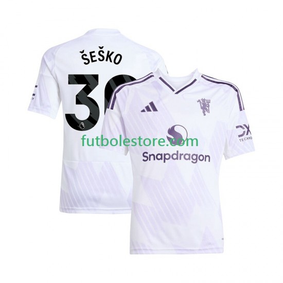 Segunda Equipación del Manchester United Benjamin Sesko 30 2025-2026 Manga Corta para Hombre