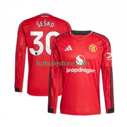 Primera Equipación del Manchester United Benjamin Sesko 30 2025-2026 ML para Hombre