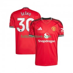 Primera Equipación del Manchester United Benjamin Sesko 30 2025-2026 Manga Corta para Hombre