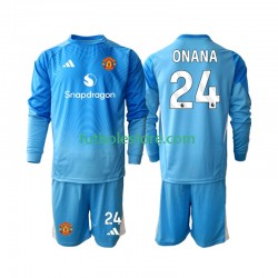 Primera Equipación del Manchester United Portero Andre Onana 24 2025-2026 ML para Niño (Camiseta y pantalón)
