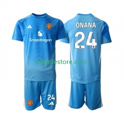Primera Equipación del Manchester United Portero Andre Onana 24 2025-2026 Manga Corta para Niño (Camiseta y pantalón)