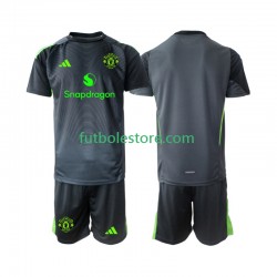 Segunda Equipación del Manchester United Portero 2025-2026 Manga Corta para Niño (Camiseta y pantalón)