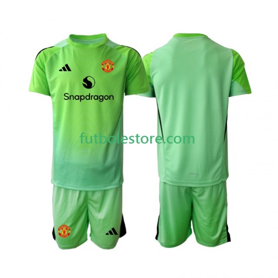 Cuarta Equipación del Manchester United Portero 2025-2026 Manga Corta para Niño (Camiseta y pantalón)