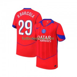 Tercera Equipación del Paris Saint-Germain Bradley Barcola 29 2025-2026 Manga Corta para Hombre