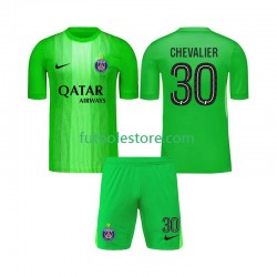 Segunda Equipación del Paris Saint-Germain Portero Lucas Chevalier 30 2025-2026 Manga Corta para Niño (Camiseta y pantalón)