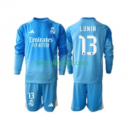 Primera Equipación del Real Madrid Portero Andriy Lunin 13 2025-2026 ML para Niño (Camiseta y pantalón)