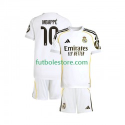 Primera Equipación del Real Madrid Kylian Mbappe 10 2025-2026 Manga Corta para Niño (Camiseta y pantalón)