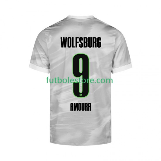 Segunda Equipación del VfL Wolfsburg Mohamed Amoura 9 2025-2026 Manga Corta para Hombre