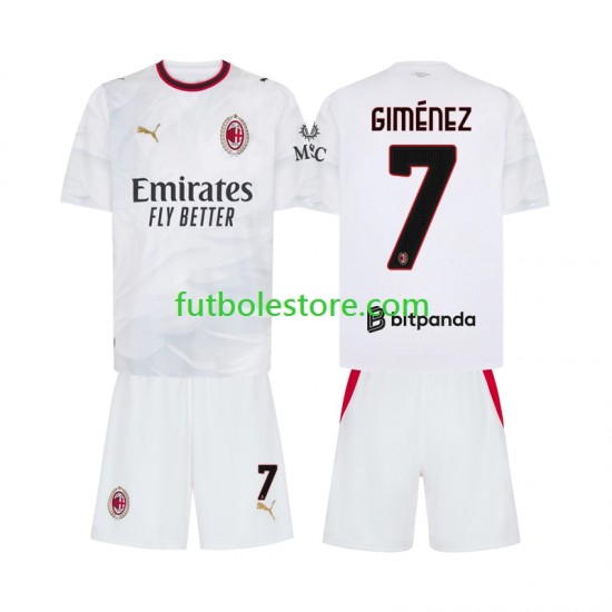 Segunda Equipación del AC Milan Gimenez 7 2026-2027 Manga Corta para Niño (Camiseta y pantalón)