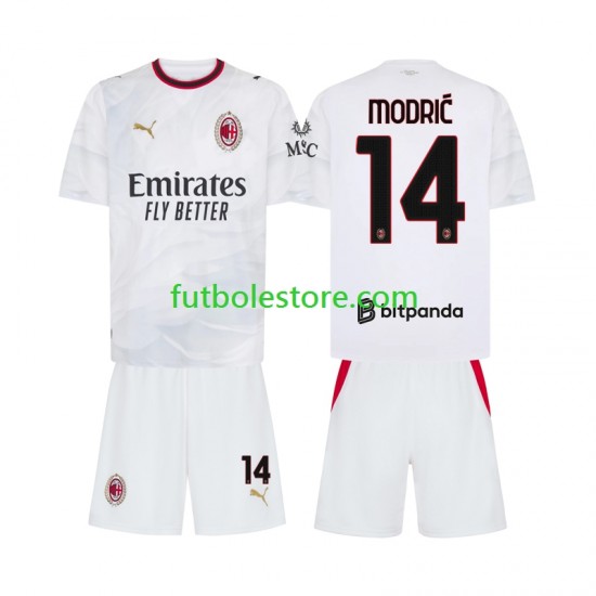 Segunda Equipación del AC Milan Luka Modric 14 2026-2027 Manga Corta para Niño (Camiseta y pantalón)
