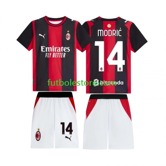 Primera Equipación del AC Milan Luka Modric 14 2026-2027 Manga Corta para Niño (Camiseta y pantalón)