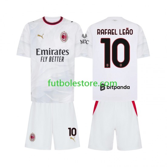 Segunda Equipación del AC Milan Rafael Leao 10 2026-2027 Manga Corta para Niño (Camiseta y pantalón)