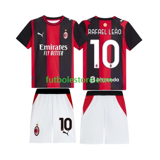 Primera Equipación del AC Milan Rafael Leao 10 2026-2027 Manga Corta para Niño (Camiseta y pantalón)