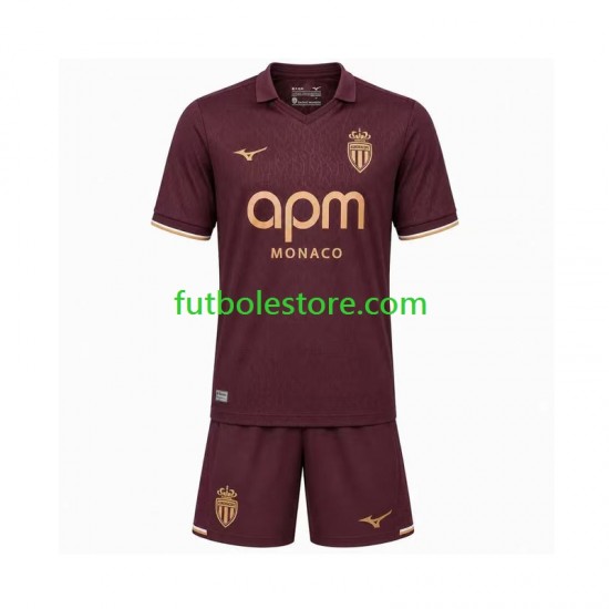 Segunda Equipación del AS Monaco 2026-2027 Manga Corta para Niño (Camiseta y pantalón)