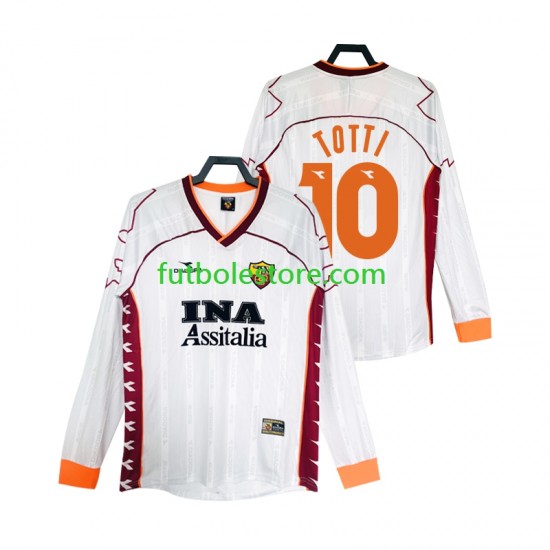 Segunda Equipación del AS Roma Totti 10 Retro 1999 2000 ML para Hombre