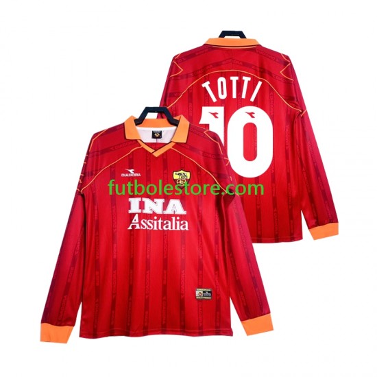 Primera Equipación del AS Roma Totti 10 Retro 1999 2000 ML para Hombre