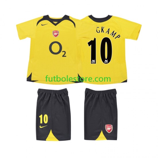 Segunda Equipación del Arsenal BERGKAMP 10 Retro 2005 2006 Manga Corta para Niño (Camiseta y pantalón)