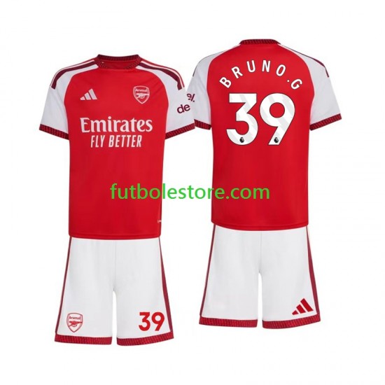 Primera Equipación del Arsenal Bruno Guimaraes 39 2026-2027 Manga Corta para Niño (Camiseta y pantalón)