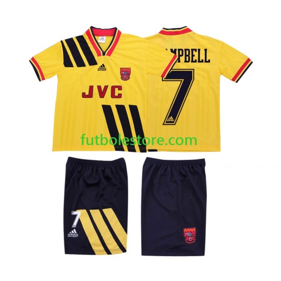 Segunda Equipación del Arsenal CAMPBELL 7 Retro 1993 1994 Manga Corta para Niño (Camiseta y pantalón)