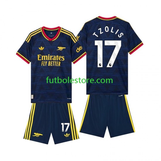 Segunda Equipación del Arsenal Christos Tzolis 17 2026-2027 Manga Corta para Niño (Camiseta y pantalón)
