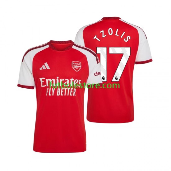 Primera Equipación del Arsenal Christos Tzolis 17 2026-2027 Manga Corta para Hombre
