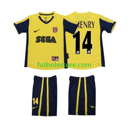 Segunda Equipación del Arsenal Thierry Henry 14 Retro 2000 2001 Manga Corta para Niño (Camiseta y pantalón)