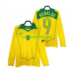Primera Equipación del Brasil RONALDO 9 Retro 2004 ML para Hombre