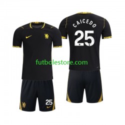 Segunda Equipación del Chelsea Moises Caicedo 25 2026-2027 Manga Corta para Niño (Camiseta y pantalón)