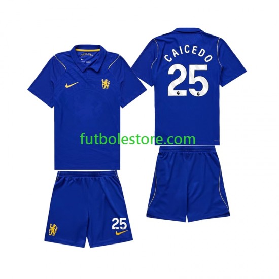 Primera Equipación del Chelsea Moises Caicedo 25 2026-2027 Manga Corta para Niño (Camiseta y pantalón)
