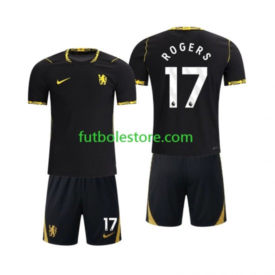 Segunda Equipación del Chlesea Morgan Rogers 17 2026-2027 Manga Corta para Niño (Camiseta y pantalón)