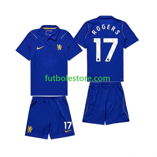 Primera Equipación del Chlesea Morgan Rogers 17 2026-2027 Manga Corta para Niño (Camiseta y pantalón)