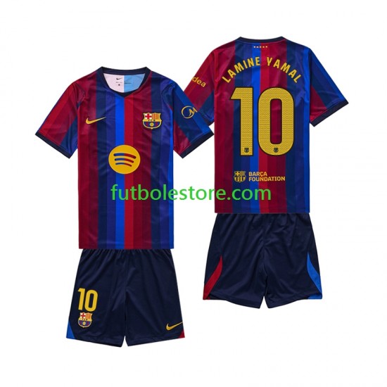 Primera Equipación del FC Barcelona Lamine Yamal 10 2026-2027 Manga Corta para Niño (Camiseta y pantalón)