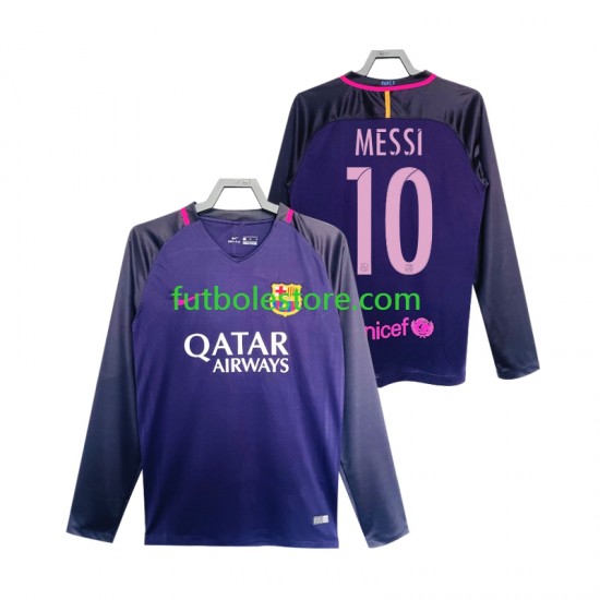 Segunda Equipación del FC Barcelona Lionel Messi 10 Retro 2016 2017 ML para Hombre