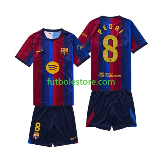 Primera Equipación del FC Barcelona Pedri 8 2026-2027 Manga Corta para Niño (Camiseta y pantalón)