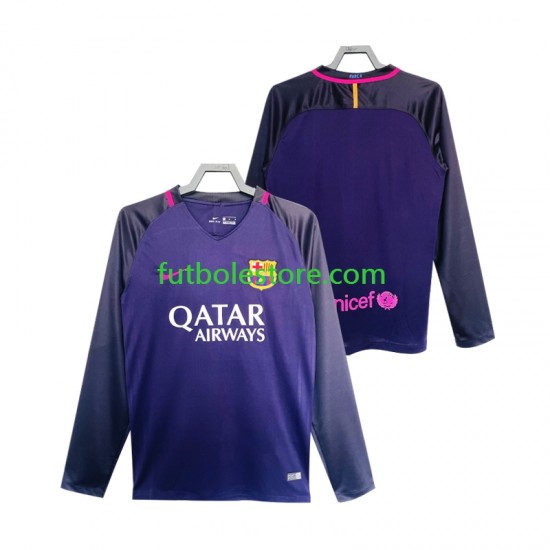 Segunda Equipación del FC Barcelona Retro 2016 2017 ML para Hombre